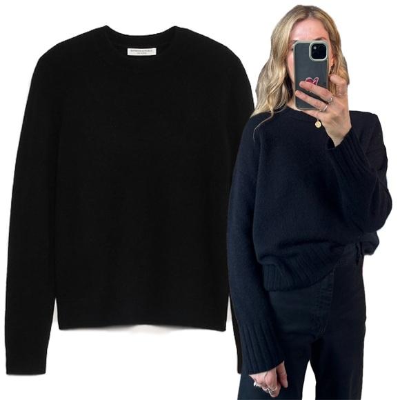 Banana Republic Sweaters - Banana Republic 100% Cashmere Classic Fit Black Crewneck Oversized Sweater